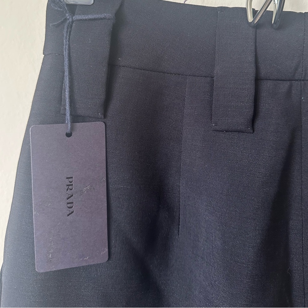NWT $1300 Prada Women’s Mohair/Wool Pants Navy 36 - Picture 4 of 10